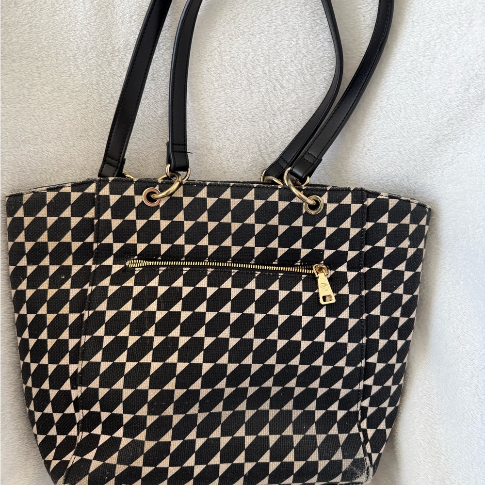 Elegant Spartina Black and Cream Geometric Tote